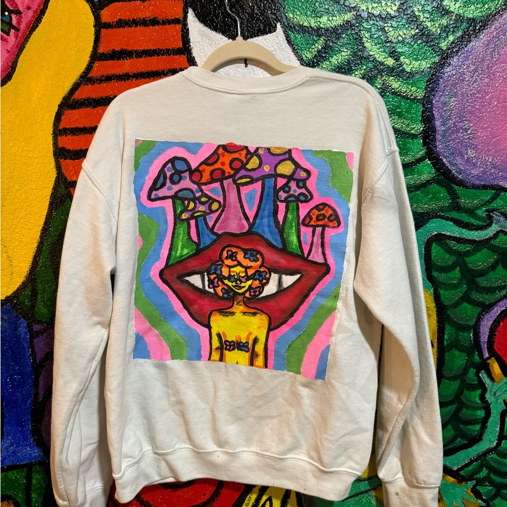 Hand painted trippy flower lady!